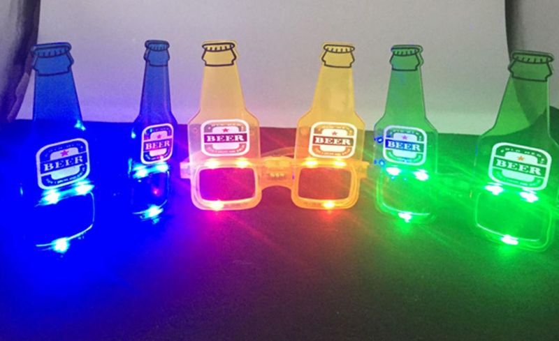 Custom Logo Advertising LED Bottle Glasses for Promotional Glasses