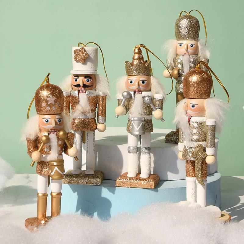 Cute Wooden Nutcracker Ornament Set (5 pieces)