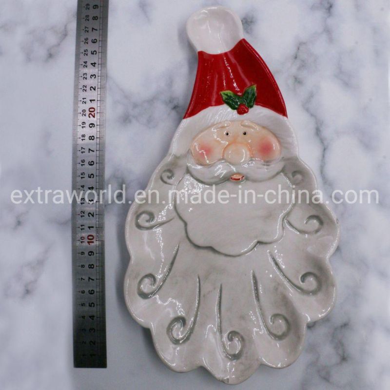 High Quality Handmade Dolomite Christmas Plates Ceramic Gift