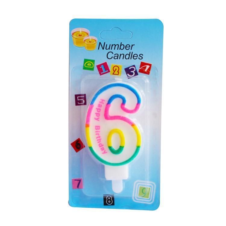 Rainbow Printed Happy Birthday Number Birthday Candle to Indonesia