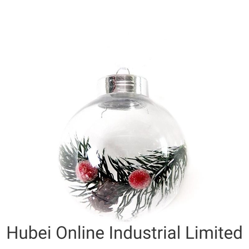 8cm 22g New Design Clear Plastic Christmas Balls Ornament