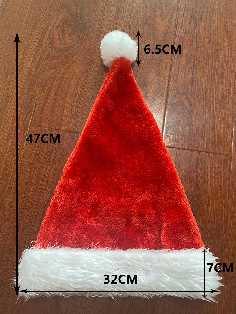 Santa Hat Plush Christmas Decoration Christmas Hats Non Woven Fabric for Kids Red OEM Item Oversized Color Weight Material Type for Men