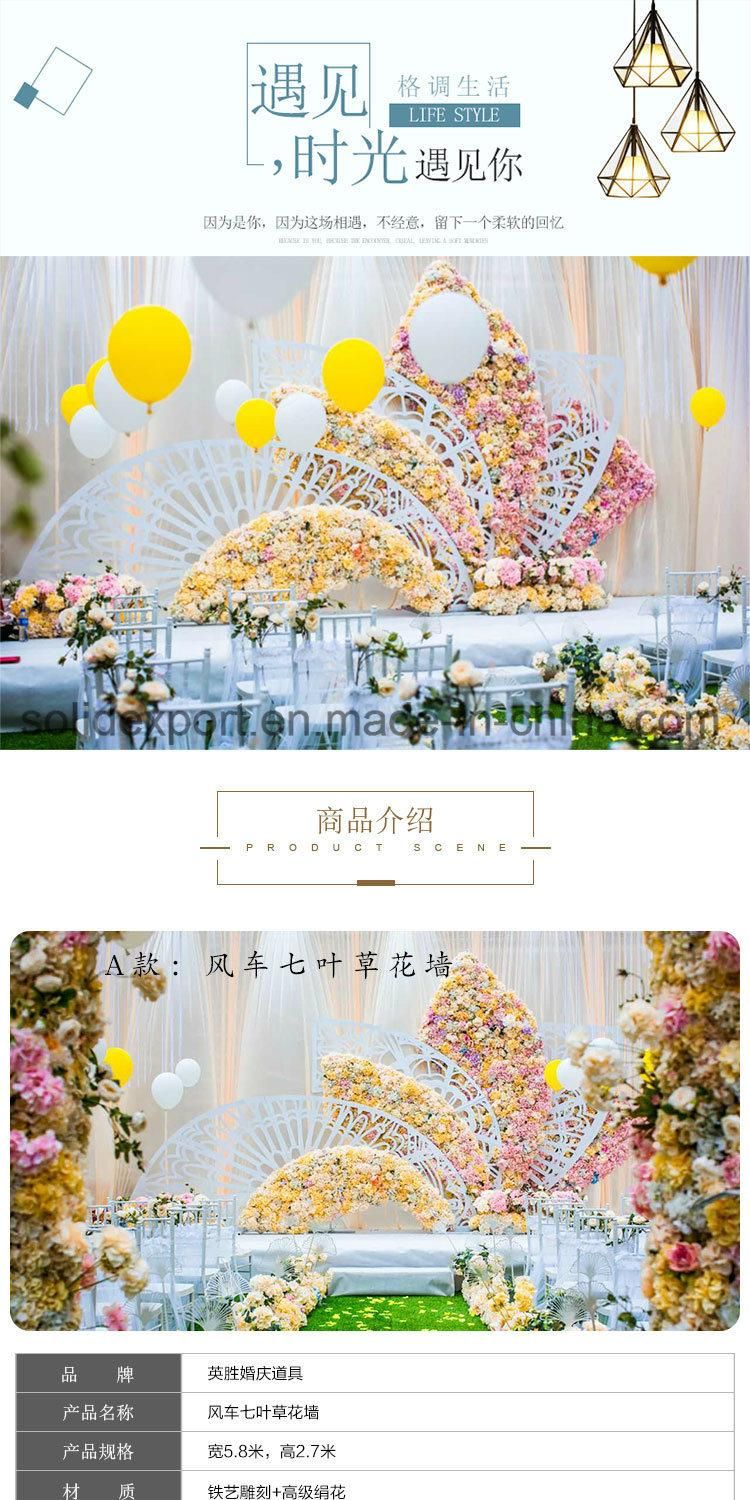 Rainbow Silk Flower Props Wedding Decoration for Wedding Stage Background