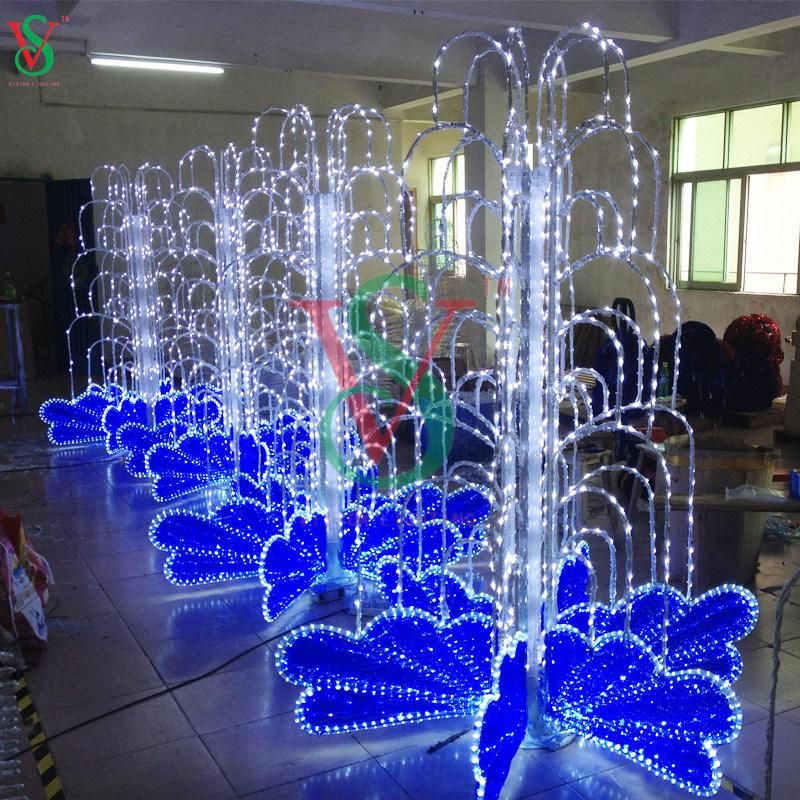 3D Outdoor Christmas Decorations Sculpture LED Rope Fountain Motif Light