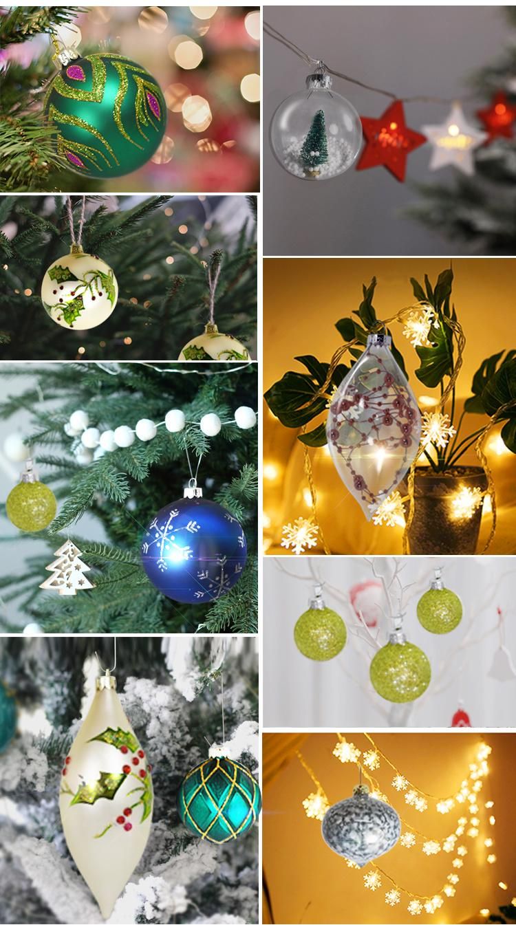 Painted Christmas Glass Ornaments for Christmas Tree Hanging Decoration