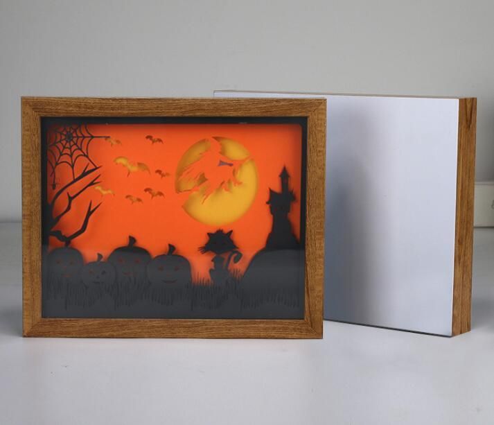 LED Halloween Creative Gifts Lighting Paper Carving Lights Customized