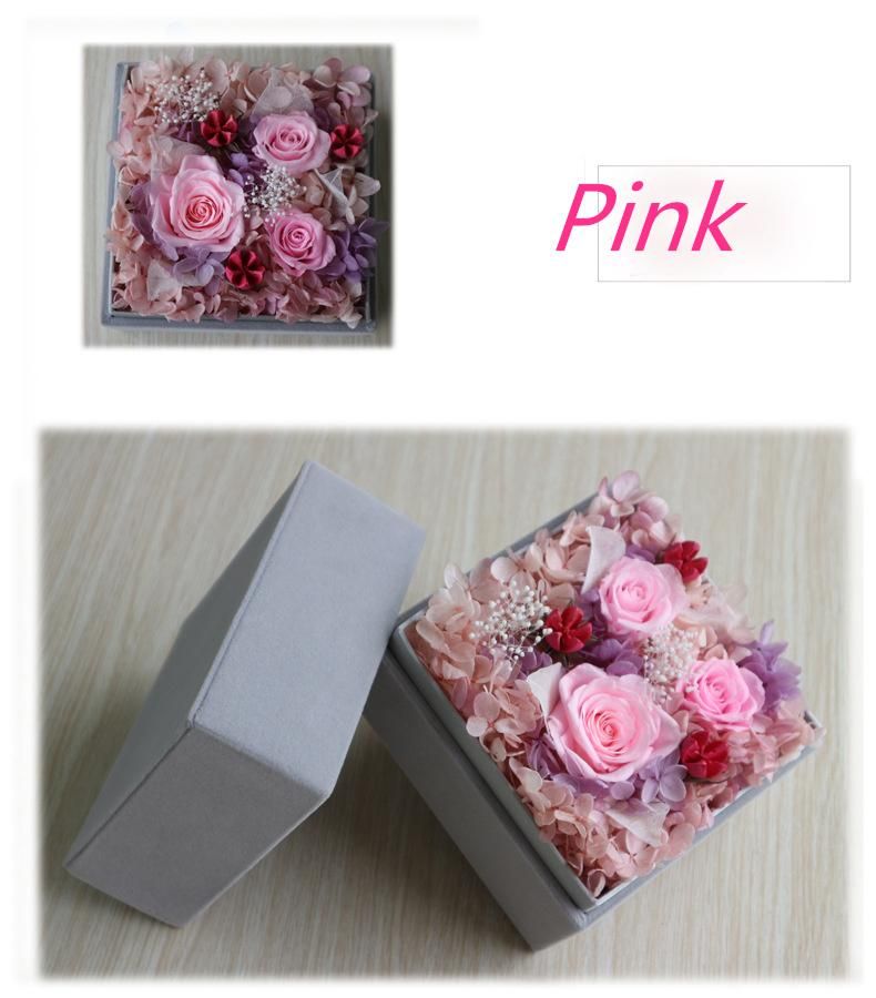 Valentines′ Day Gift Everlasting Preserved Rose Flower Gift Box Decoration for Wife or Girlfriend