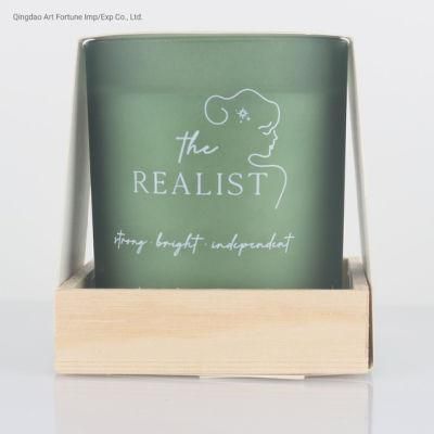 7.0oz. Wooden Tray Glass Scented Candle for Mother&prime; S Day