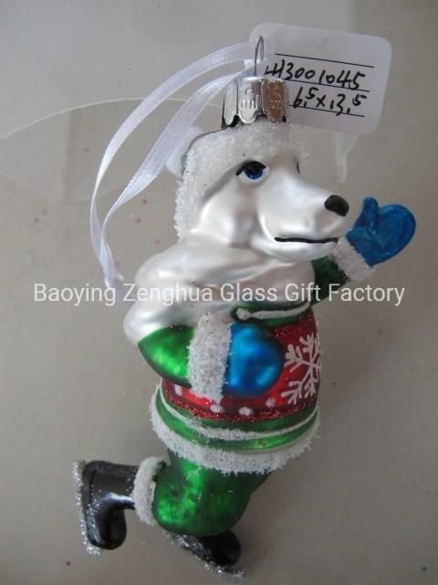 Boutique Dog Glass Craft for Christmas Decoration