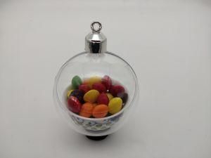 High Quality Openable Plastic Christmas Ball Container/Ball Shape Food Container