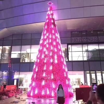 Quick Delivery Large Size Red Christmas Tree with Lights Pop-up
