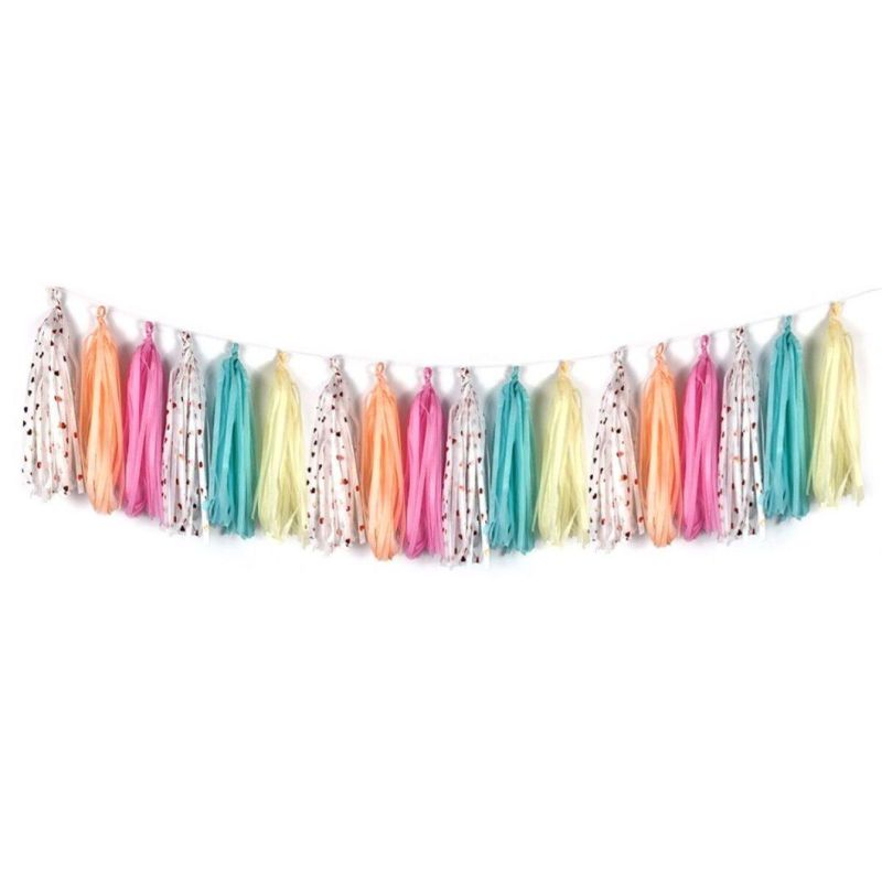 45 Colors Balloon Paper Tassel 5 / Pack Ribbon Lasha Aluminum Foil Balloon Tassel Birthday Wedding Christmas Weddings Decoration Party Supplies Wholesale