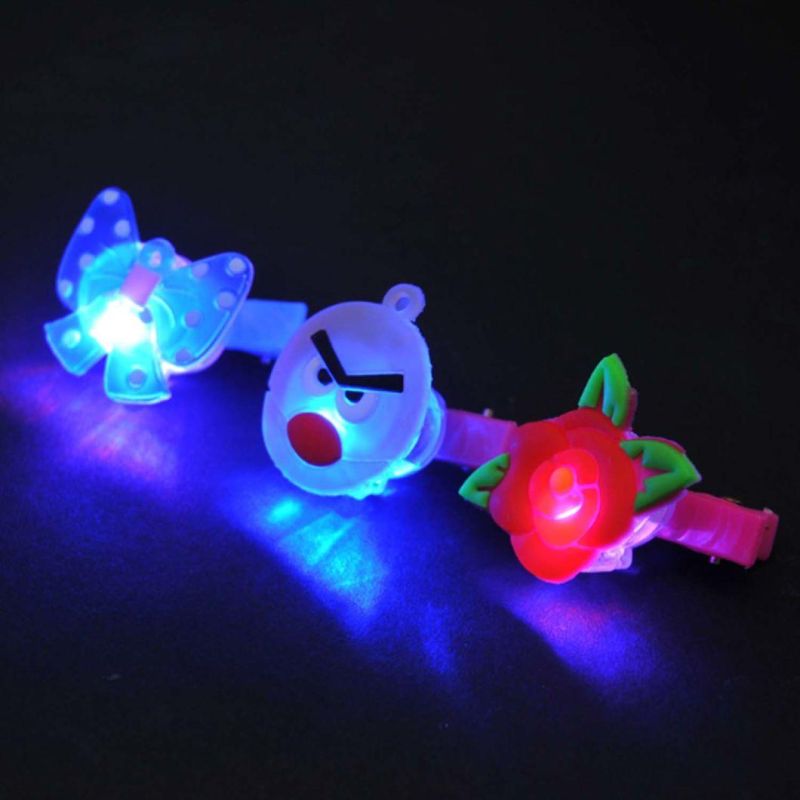 Cartoon Glowing Hair Clip Soft Flash Tail Hairpin Light