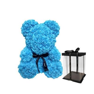 Custom 40cm Bear DIY Foam Roses Bear Flower Head Artificial Rose Bear with Box