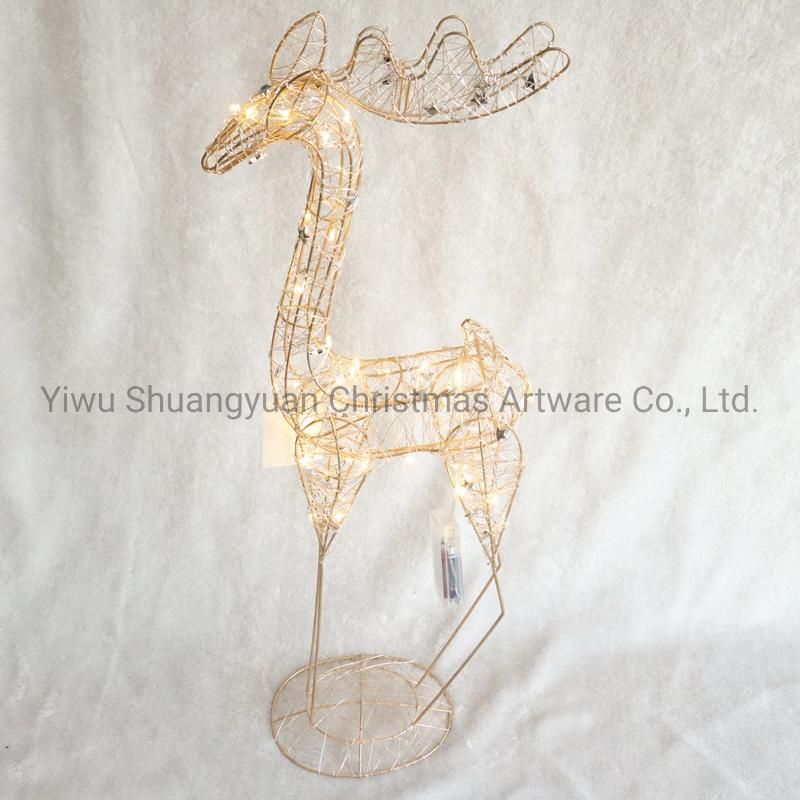 Christmas Iron Deer Decor for Holiday Wedding Party Decoration Supplies Hook Ornament Craft Gifts