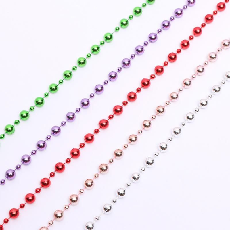 Best Selling Christmas Decoration 2.7m*10mm Flat Red Color Plastic Bead Garland