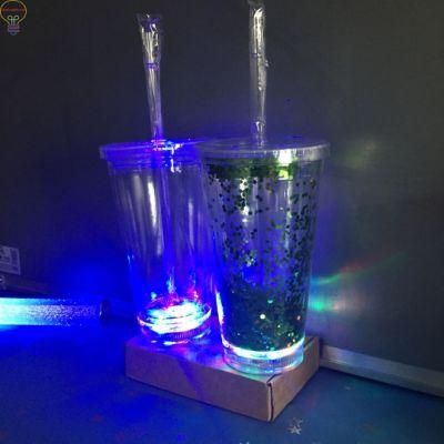 LED Plastic Tumbler to-Go Cup with Color Changing LED Lights