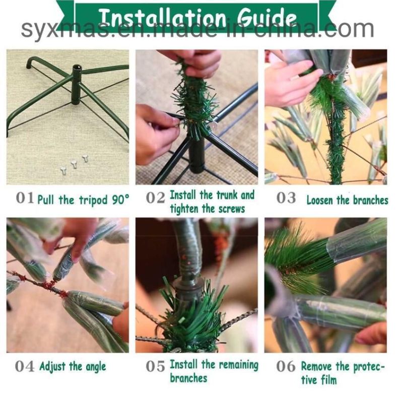 Green PVC Christmas Tree with Pine Needle for Decoration