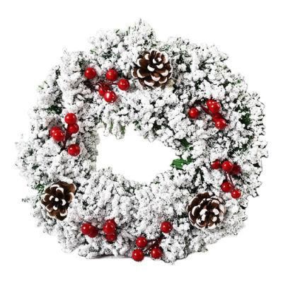 OEM Customized Christmas Wreath with Snow for Festival Decorations