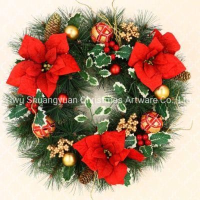 Handmade Simulation Christmas Wreath Door Christmas Wreath Hanging Window Props Layout Decorations