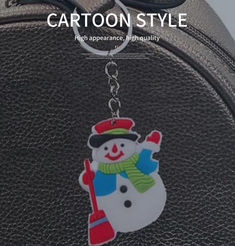 Christmas Decoration Gift Cartoon Key Pendant Silicone Christmas Themed Keychains