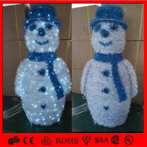 Christmas Decoration 3D LED Sculpture Snowman Motif Light