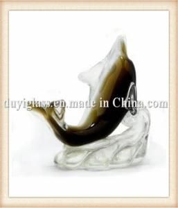 Animal Brown Dolphin Glass Craft for Display
