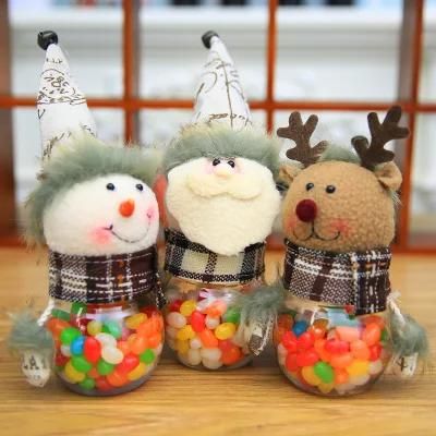 Christmas Decorations Children Christmas Candy Gift Box, Cartoon Creative Transparent Santa Candy Jar