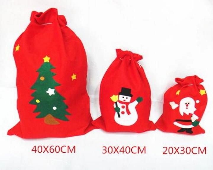 Custom Christmas Non-Woven Handmade Applique Gift Bags