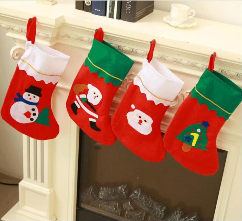 High Quality Xmas Santa Christmas Stocking Socks Hanging Decoration Socks Christmas Socks Christmas Gift Christmas Decoration