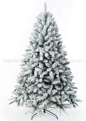 Dense Customized Pointed PVC Flocked Christmas Tree