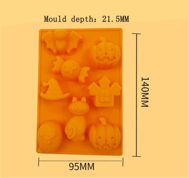 Hot Selling Halloween Mini Chocolate Molds Non-Stick Baking Utensils Kitten Pumpkin Personality Modeling Wholesale