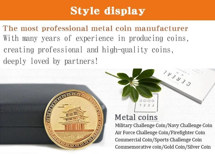 China Factory Cheap 2D 3D Metal Enamel Challenge Commemorative Coin with Box