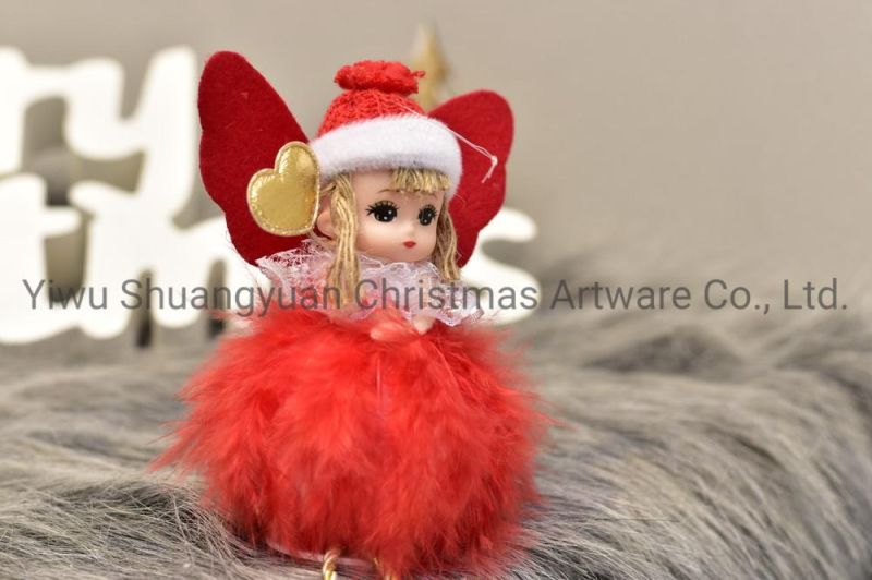 Stock New Design High Sales Christmas Plush Angel for Holiday Wedding Party Decoration Supplies Hook Ornament Craft Gifts