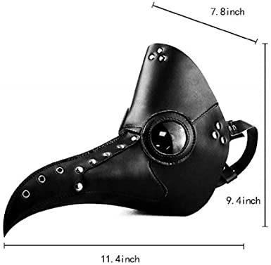 Leather Plague Doctor Mask, Scary Halloween Mask Costume Props