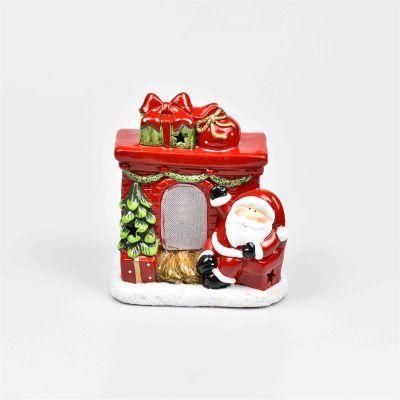 Amazon Hot Sale Ceramic Santa Candle for Tabletop Decorations