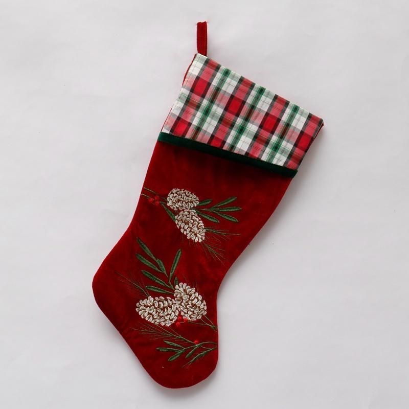 Best Selling Europe Classical Plazz Style High Quality Christmas Stocking