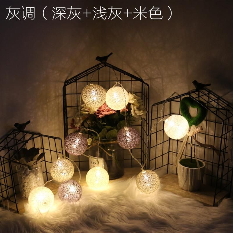 Home Decor LED Cotton Ball String Light for Christmas Indoor String Lights