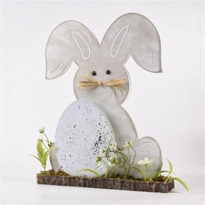 Factory Top Seller Customized Standing Rabbit Decoration Easter Wooden Decor