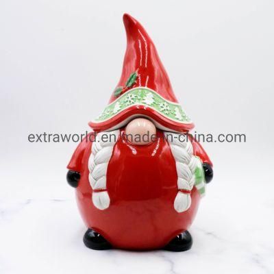 3D Decorative Ceramic Christmas Santa Cookie Jar Sugar Pot