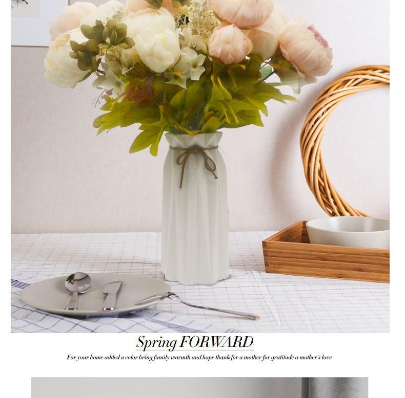 Artificial Flowers Pink Silk Peony Fake Flower Small Pieces Wedding Bouquet Design for Home Wedding Decoration Indoor