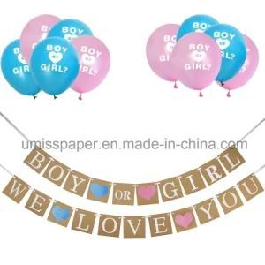 Umiss Paper Bunting Banner Balloons Baby Shower Party Decoration Party Supply