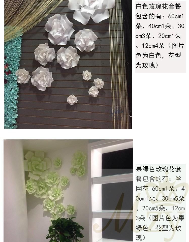 Handmaking Rose Silk Flower Props Decoration for Shop Window Display
