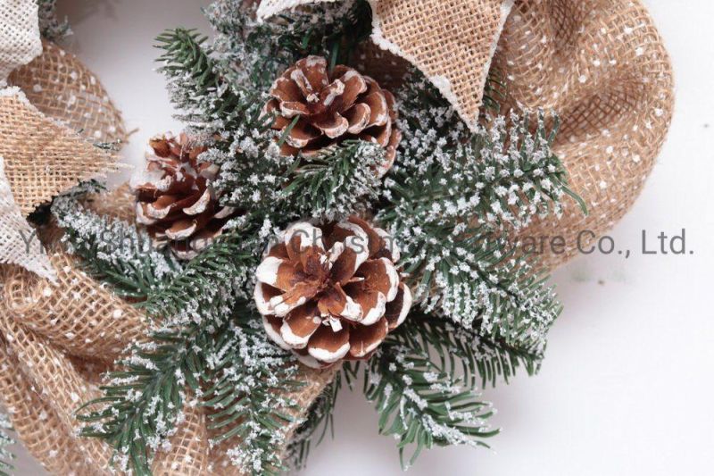 New Design High Quality Christmas PE White Wreath for Holiday Wedding Party Decoration Supplies Hook Ornament Craft Gifts