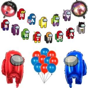 Blue Astronaut Birthday Banner Balloons Children&prime; S Birthday Party Decoration