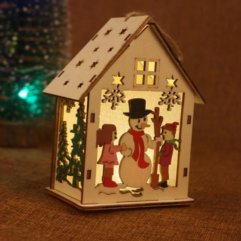 Christmas Wooden House for Home Decoration