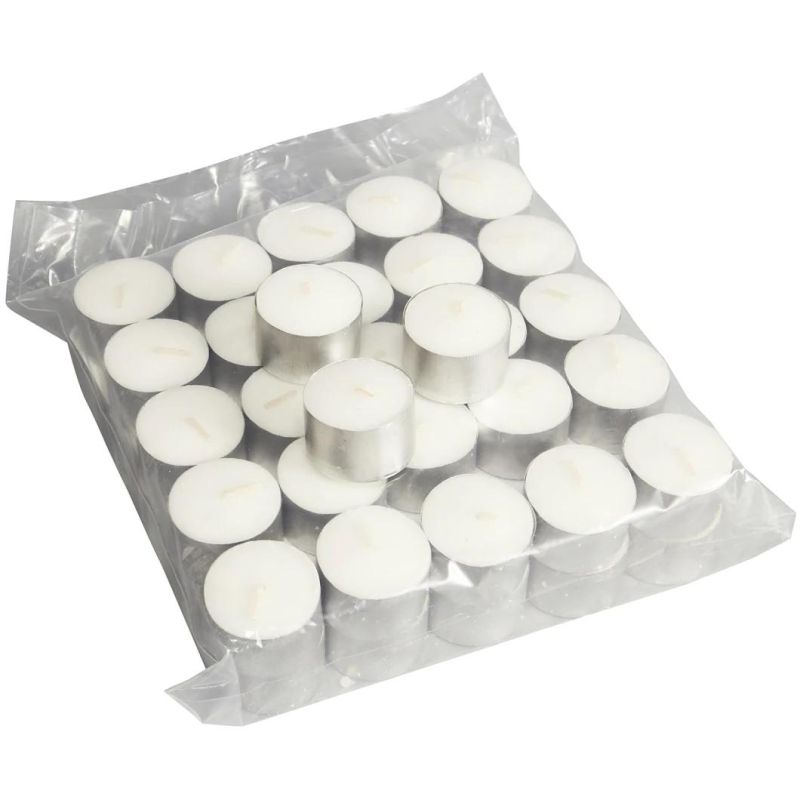 8 Hours Unscent White Cheap Mini Paraffin Tealight Candles for Wedding