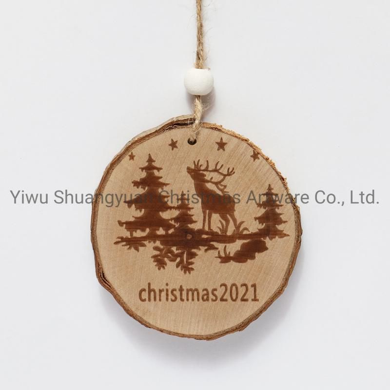 2021 New Design High Sales Christmas Hanging Wooden for Holiday Wedding Party Decoration Supplies Hook Ornament Craft Gifts