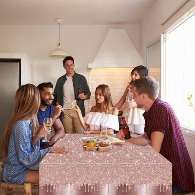 Gold Glitter Disposable Tablecloth Birthday Party Table Decoration Disposable Tablecloth for Party