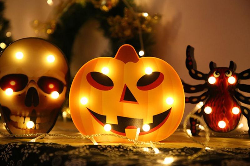 LED Halloween Lights Pumpkin Bat Ghost Decorations Lights
